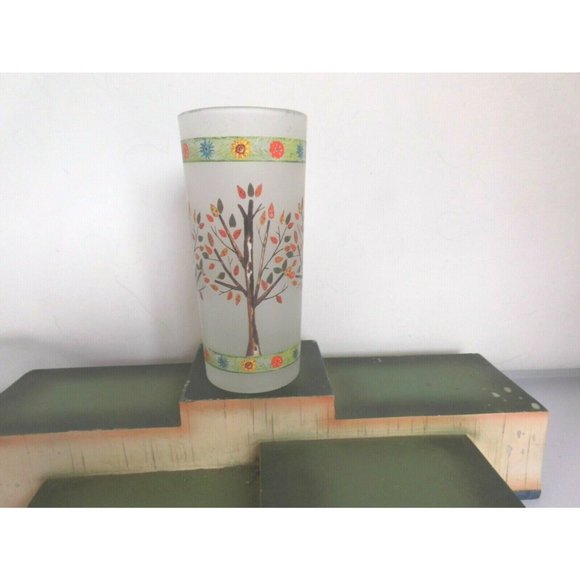 2 votive Candle Holder frosted glass, fall deciduous tree, Lori Siebert design - Picture 5 of 6